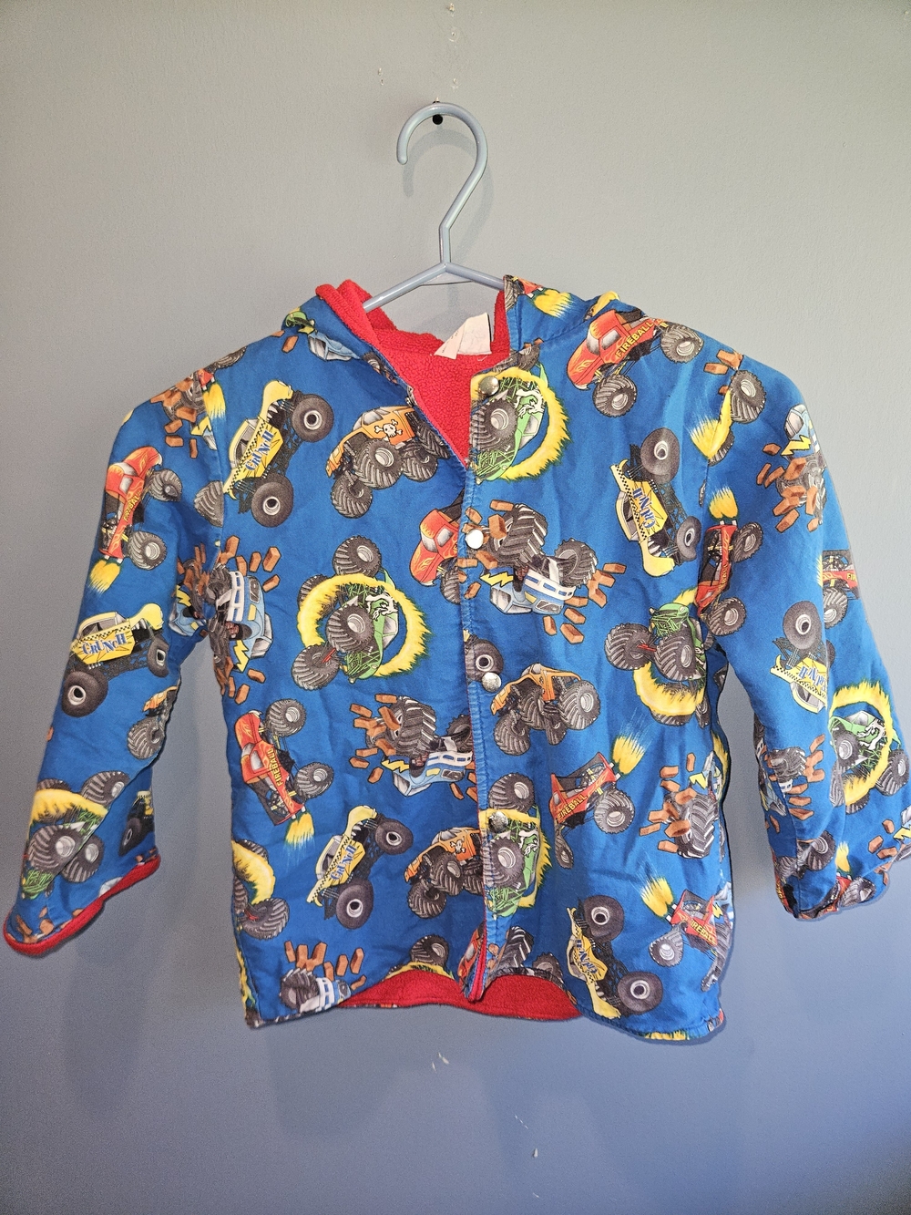 Kids Monster Truck Puffer Jacket - Blue No Size Tag